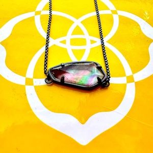 Retired Style Kendra Scott Black Metal Iridescent Necklace